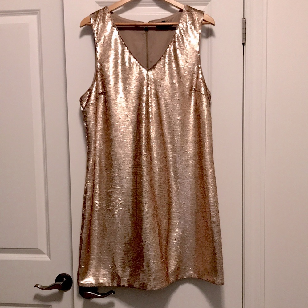 Banana Republic V-neck Sleeveless Sequin Dress Size 16